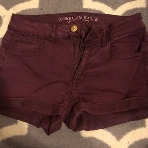 American Eagle Maroon Jean Shorts